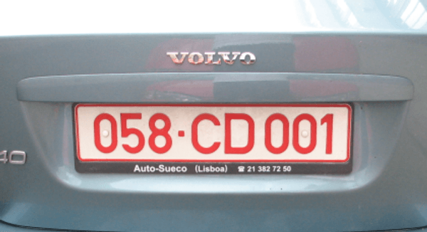 Matrícula diplomática 058, representando o país Filipinas