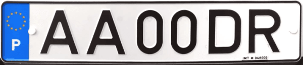 Matrícula portuguesa para veículos em geral a partir de 2020